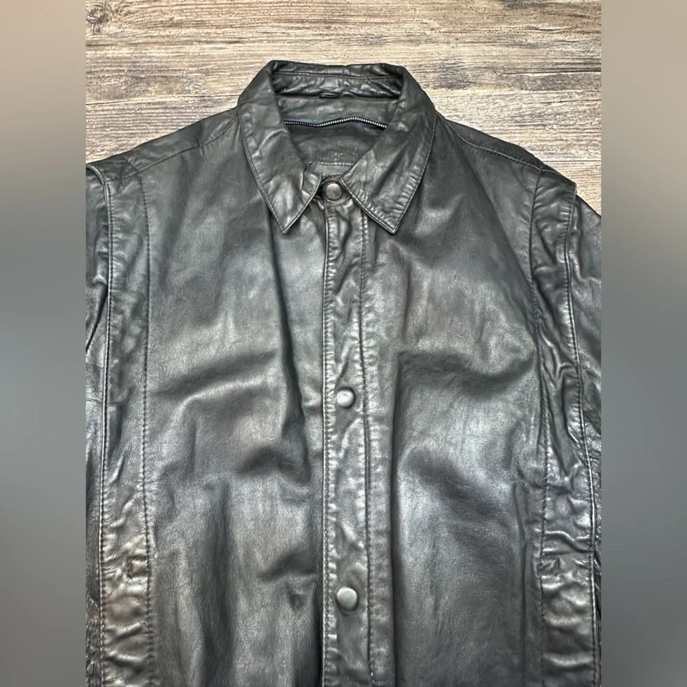 Vintage Reed Sportswear Leather Jacket - Men's Black Jacket